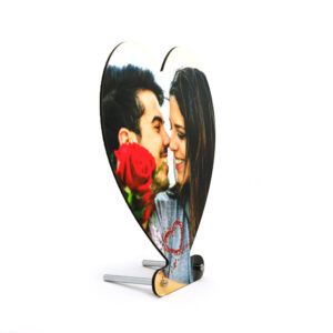 לב עץ מבריק עם רגליות ניקל צד - גימיקס